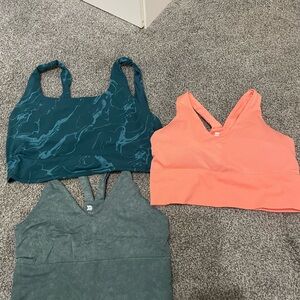 BUNDLE 3 LN All in Motion Sports Bras Marble Teal, Coral, Olive Green XXL/XL